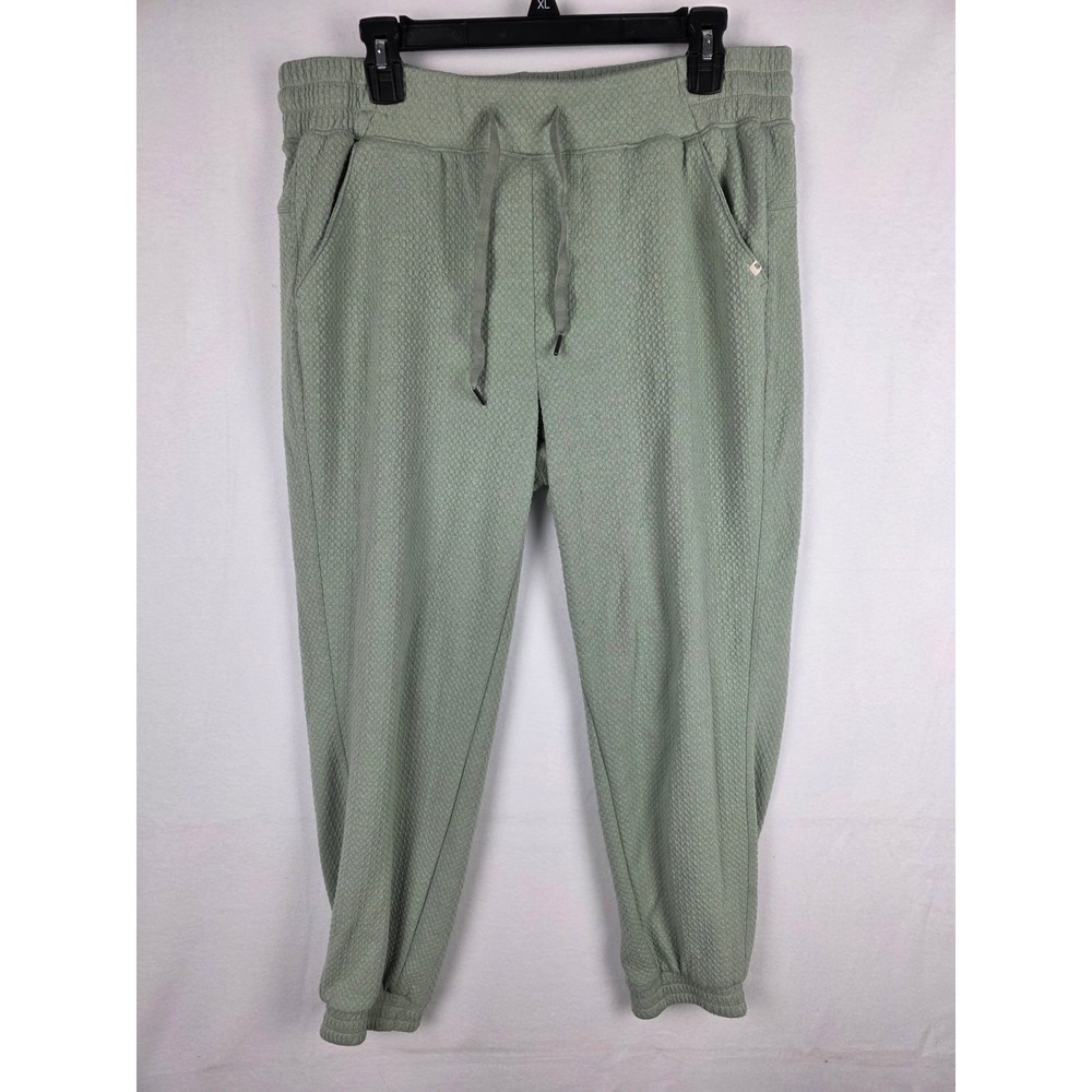 Marika Womens Sage‎ Green Textured Jogger Pants XL Drawstring Pockets Activewear
